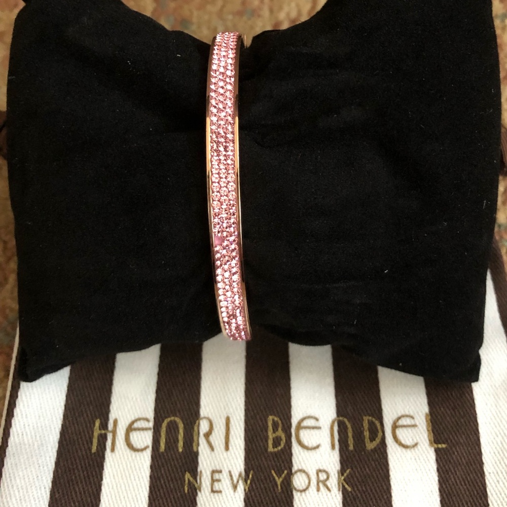 Henri Bendel Small Rose Gold Pink Crystal Bangle